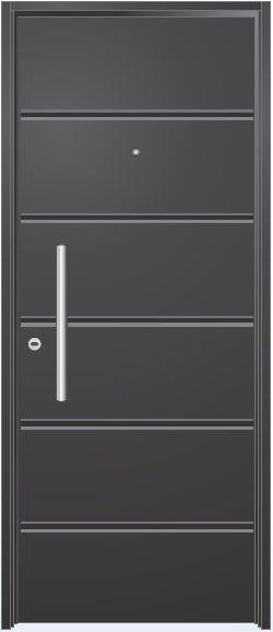 Puerta de chapa línea D — Pesada Estampada