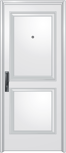 Puerta triple seguridad modelo 35, manijón de bronce platil