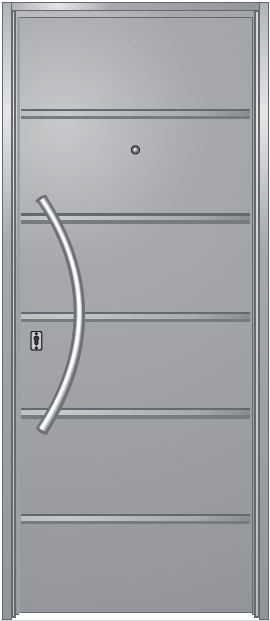 Puerta triple seguridad modelo 38, barral Ø38 curvo