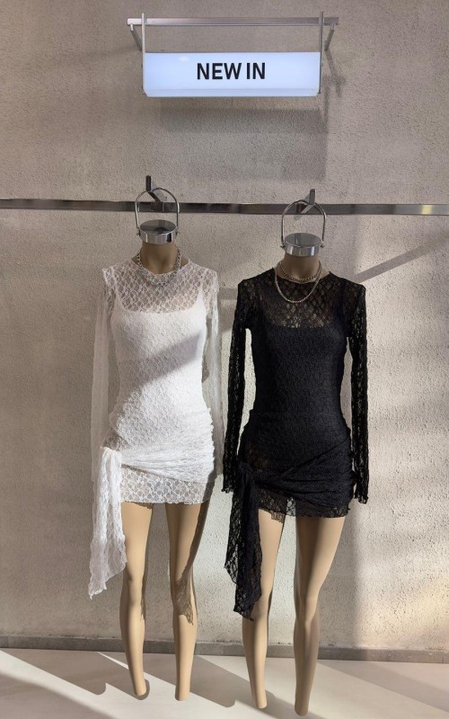 VESTIDO ML ENCAJE CON NUDO PARA ATAR - Art.730